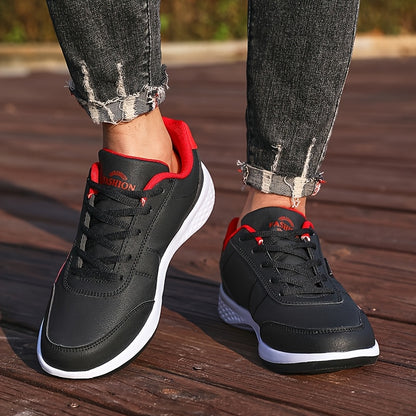 VanWeir Lightweight Men'S Shoes | Navy Blue/White, Lace-up Sports Shoes with MD/TPR Sole, Breathable Fabric Lining for Outdoor, Hiking & Casual Wear