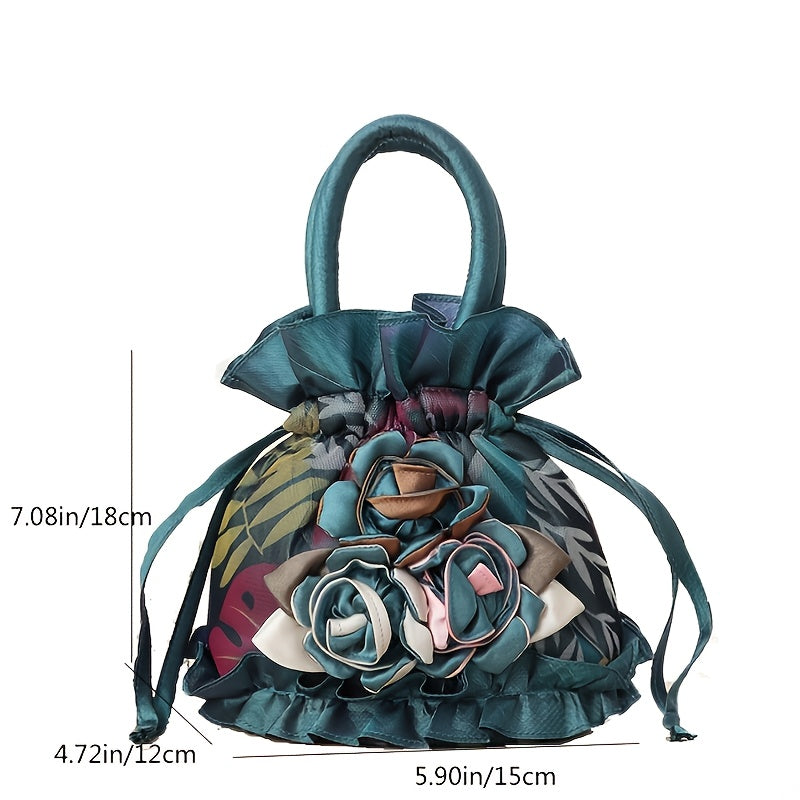 Handtasche mit Blumenmuster, trendige kleine Abendtasche, schlichte Handytasche, niedliche Beuteltasche