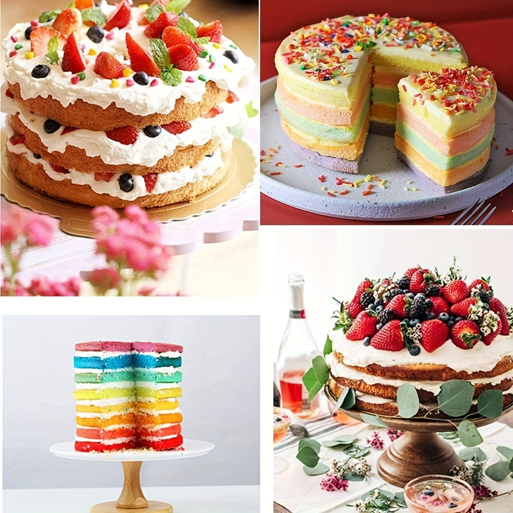 9pcs Silicone Mini Cake Molds Set, 4 Inch Red Round Baking Pan Non-Stick Silicone Baking Molds Bakeware Pan Reusable Cake Pans for Chiffon Mousse, Cupcake, Layer Cake, Cheese Cake, Rainbow Cake
