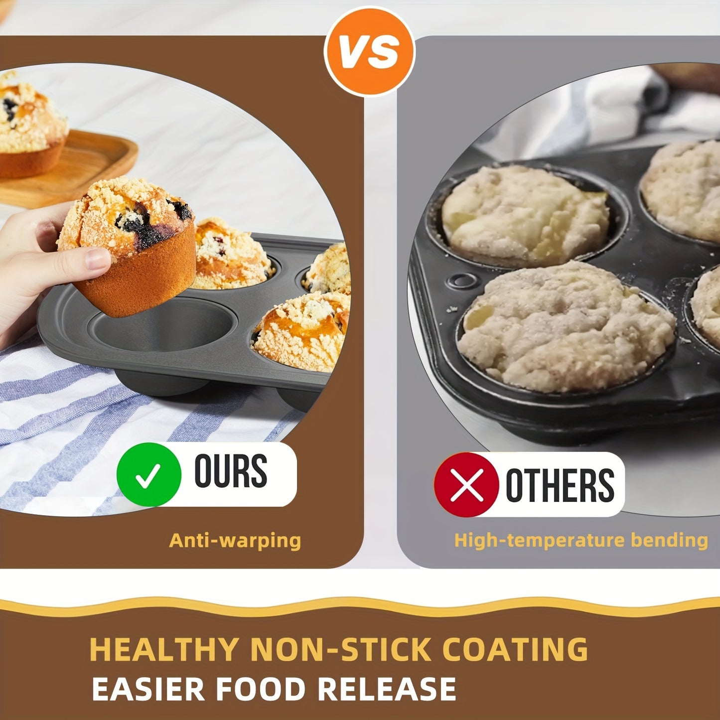 7pcs Nonstick Bakeware Set, Baking Pan Organization Set With Round & Square Cake Pans, Loaf Pan, Muffin Pan, Roasting Pan, And Ultrathick Muffin Baking Pan. Dishwasher Safe, Easy Clean