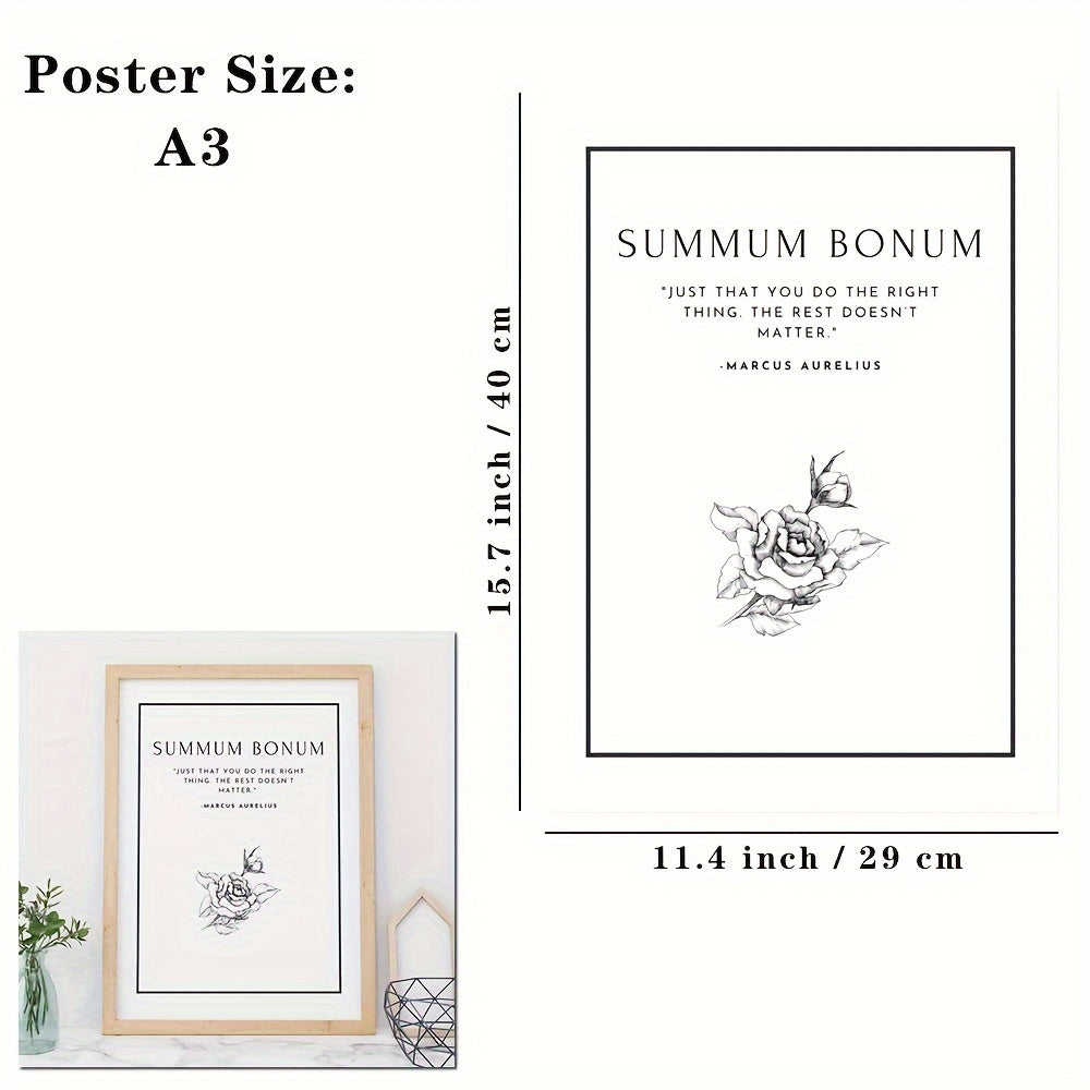 1pc Large Size, Modern Art Design, Minimalist Style, Stoicism Poster, No Frames Included, Gift For Room Decor, Kitchen Dining Room Wall Painting