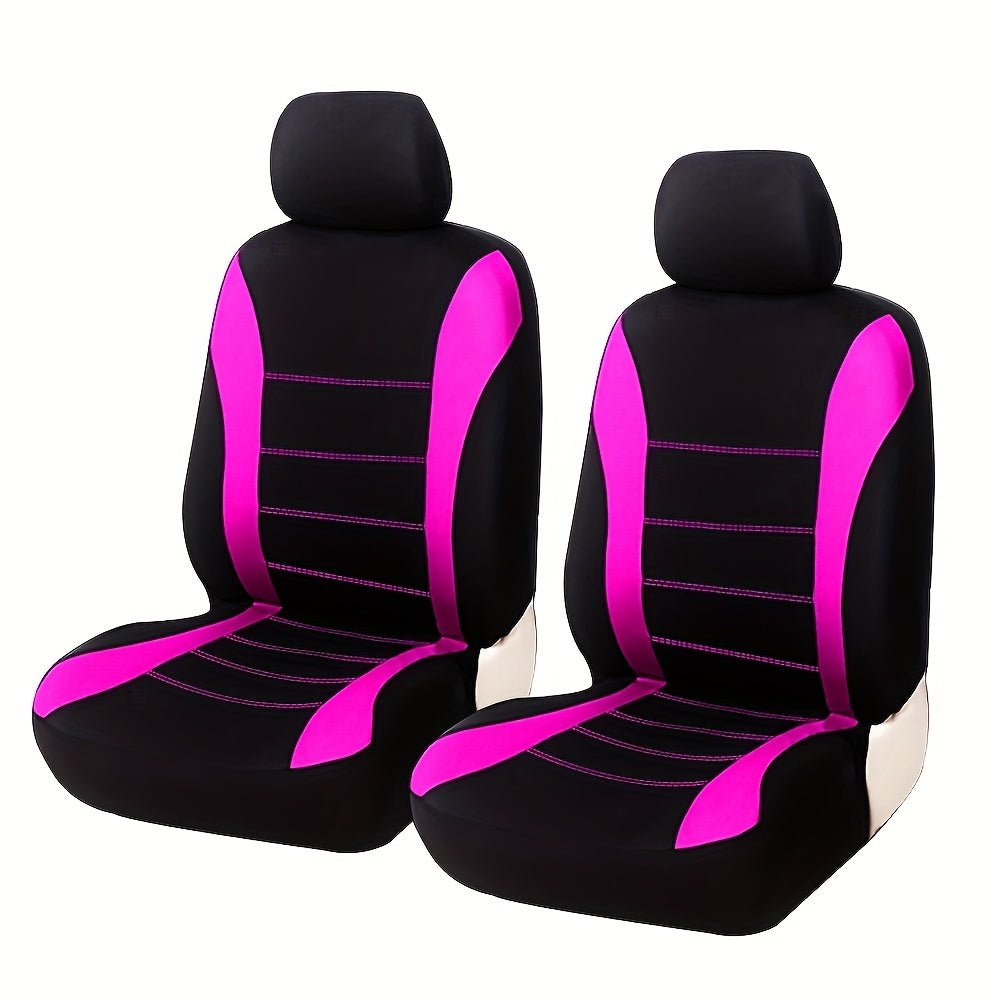 Car Seat Covers, Polyester Front Pairs Gray Black Tan Blue Red Car Seat Cushion Universal Car Seat Protector Auto Accessories Fashion Decoration