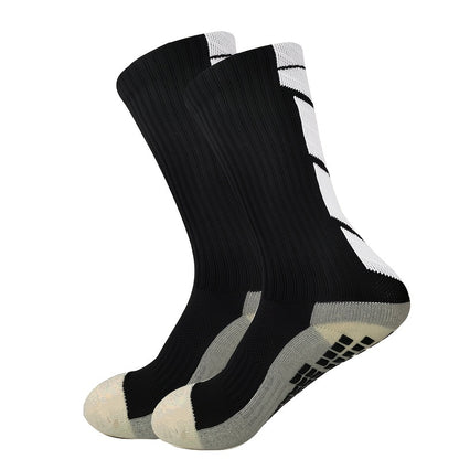 Rutschfeste, gepolsterte Fußballsocken mit Gummisohle – Anti-Rutsch-Trainingssocken mit rutschfester Traktion, Ganzjahres-Sportsocken für Fußball, Basketball, Laufen und Wandern