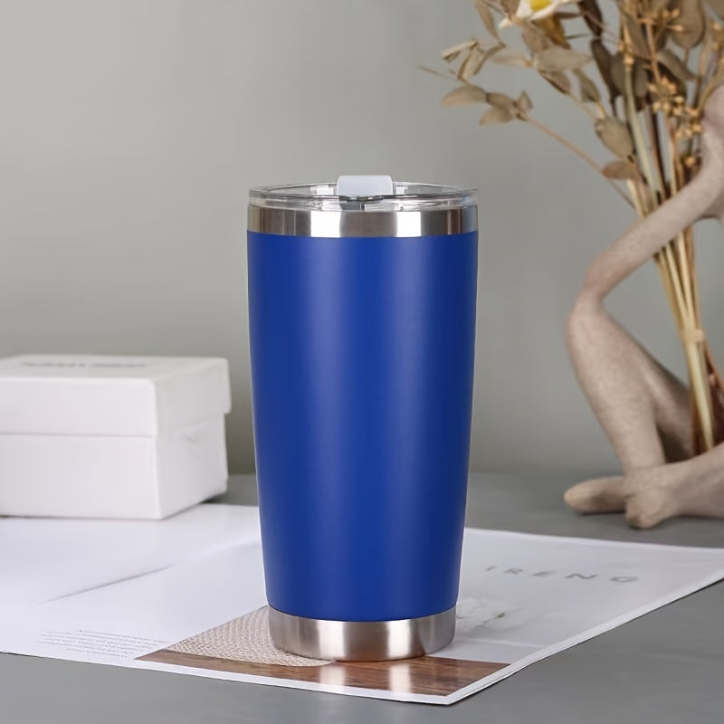 1pc, Tumbler With Lid, 20oz Stainless Steel Water Bottle, Insulated Water Cups, Summer Winter Drinkware, Outdoor Travel Accessories