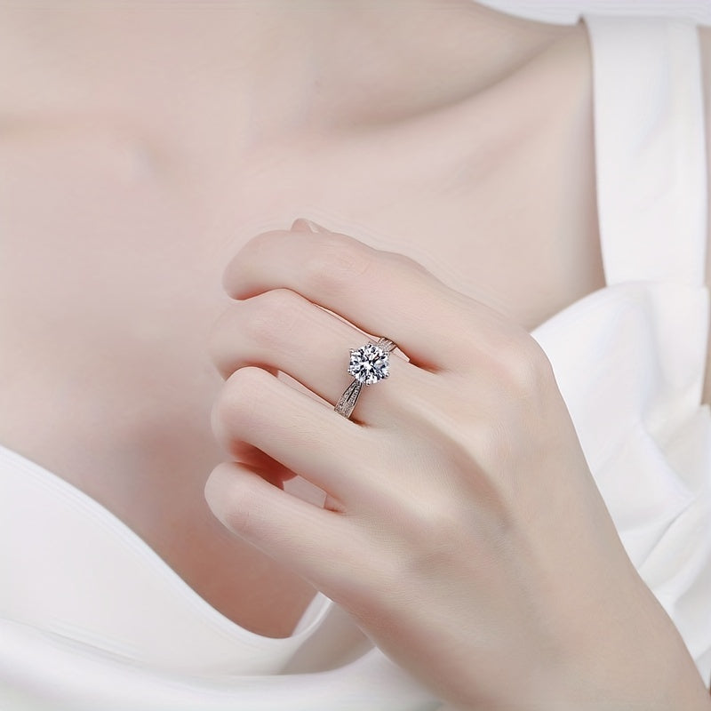 Tancise Original 925 Sterling Silber Ring Moissanit mit Zertifikat Feiner Schmuck Verlobungsringe für Damen