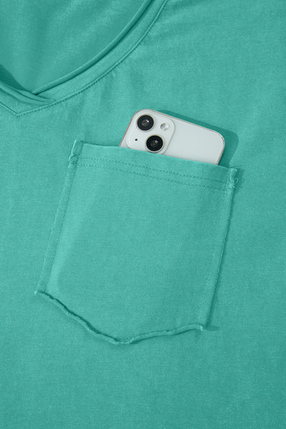 Mint Green Cotton Mineral Wash T Shirt