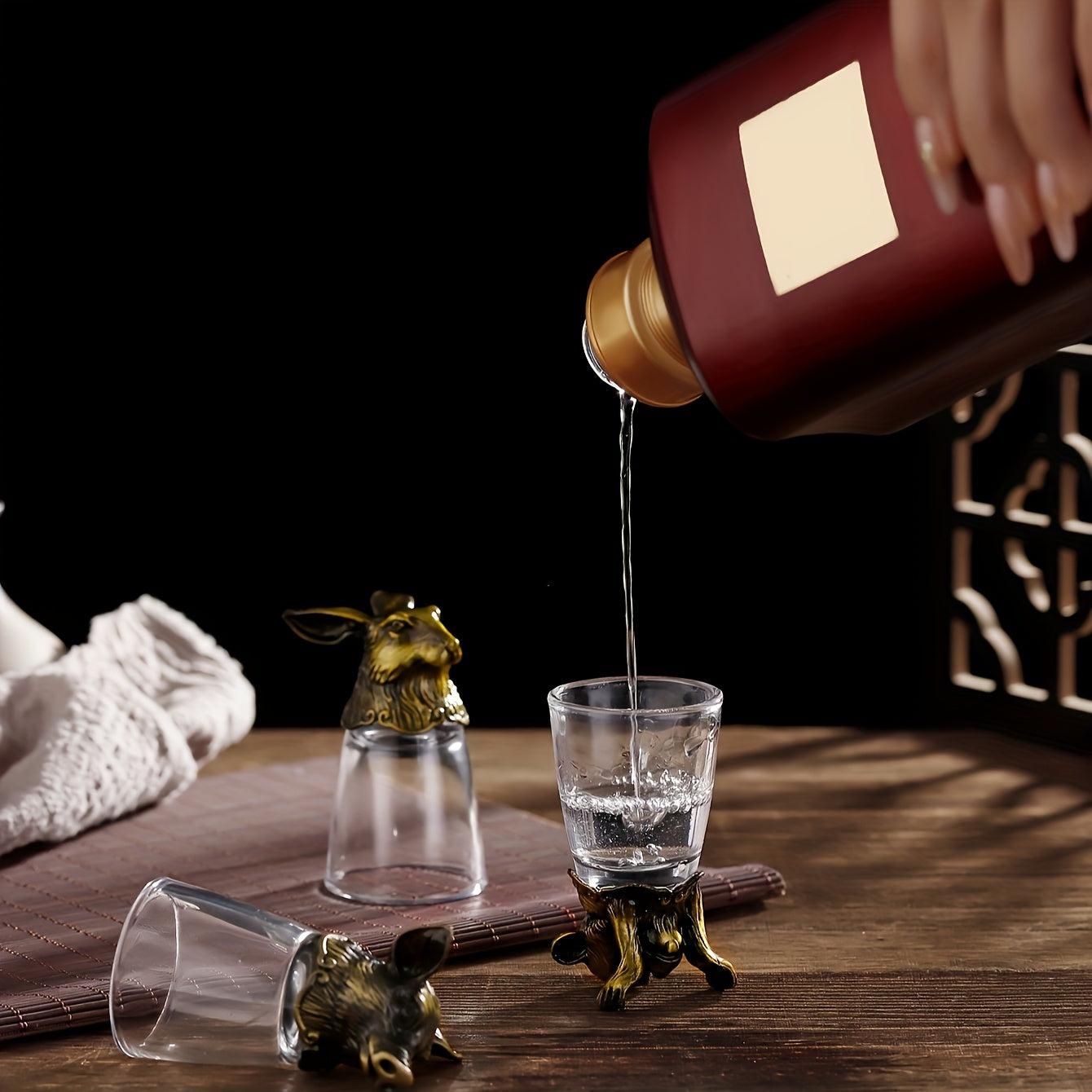 12pcs, Chinese Zodiac Shot Glasses and Baijiu Set - Elegant Drinkware and Unique Gift Idea