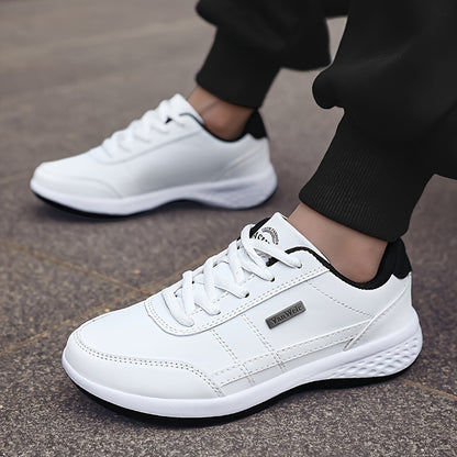 VanWeir Lightweight Men'S Shoes | Navy Blue/White, Lace-up Sports Shoes with MD/TPR Sole, Breathable Fabric Lining for Outdoor, Hiking & Casual Wear
