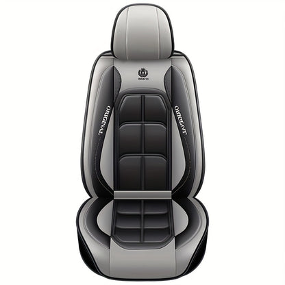 1pc PU Leather Car Seat Cover - Red & Black Design, Front Seat Protector for Sedan or SUV, Durable All-Season Cushion Mat with "Original" Print, Hand Wash or Dry Clean Only, Car Seat Protection | Modern Seat Cover | PU Leathe