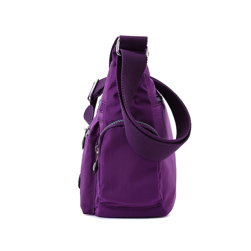 Unisex-Umhängetasche, quadratisch, mit mehreren Fächern, leicht, für Damen und Herren.