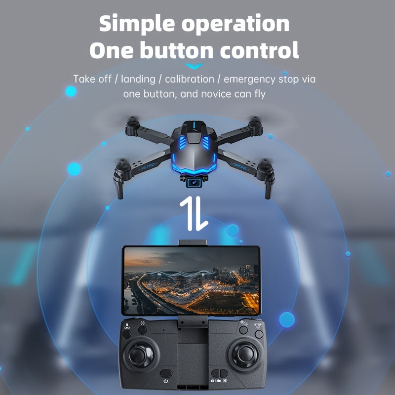 X6 Foldable Drone Dual Camera With Batteries, Obstacle Avoidance, Smart Return, And More - Comes With Carrying Bag! Perfect for beginners Men's Gifts.Christmas Thanksgiving Halloween gifts!