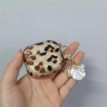 Stilvolle Kopfhörerhülle mit Leopardenmuster und Aufhängekette – perfekt für AirPods 1 und 2!