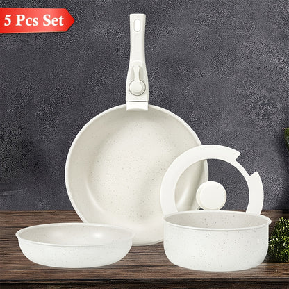 5/12/15pcs Non-stick Pan & Pot Set, Kitchen Cookware Set Detachable Handle, Non-stick Cooker Induction Cookware Set, Detachable Handle, Cookware Set for Commercial Cooking Tools