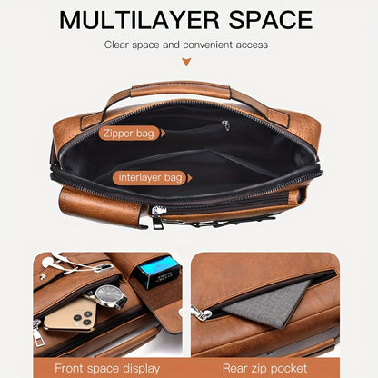 WEIXIER Herren-Umhängetasche, kompatibel mit / - Verstellbare Business- und Freizeit-Schultertasche, Bürotasche, Geschenk für Ehemann, Freund (Material)