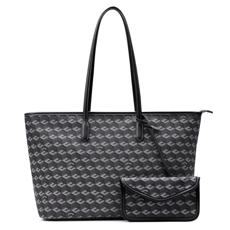 KALIDI 3D Cube Tote Bag Cubic Garden Monogram Print Leather Women Weekender Bag Shopper Handbags Purses with Top Handle