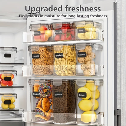 Set of Sealed Kitchen Storage Containers in Various Sizes, Free from BPA, Designed for Organizing Items Like Pasta, Snacks, Sugar, And Grains, Ensuring for longer Freshness