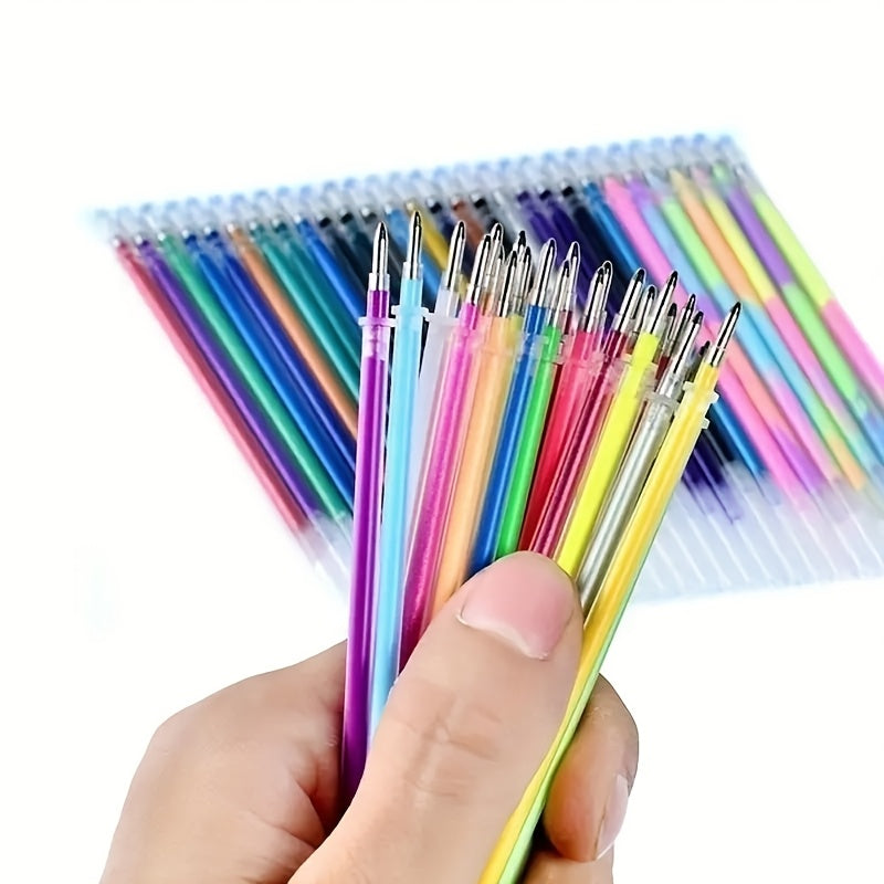 24pcs Glitter Gel Pen Refills - Multicolor Ink Replacement Cartridges for Art, Crafts & Writing - Gel Ink Pen Refills Set, Writing Instruments|Organized Display|Durable Plastic
