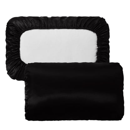 2 weiche und atmungsaktive Satin-Kissenbezüge mit Gummizug – perfekt für einen erholsamen Schlaf in Ihrem Schlafzimmer