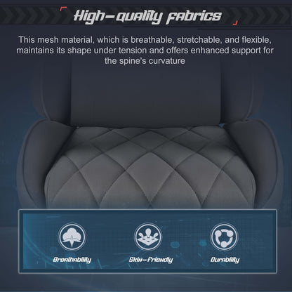 Fabric Computer Chair Gaming Chair Massage Game Chair Cloth Office Chair with Headrest, Lumbar Support & Footrest