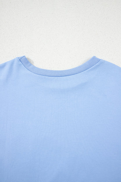 Myosotis Loose Half Sleeve Hi Low Hem T Shirt