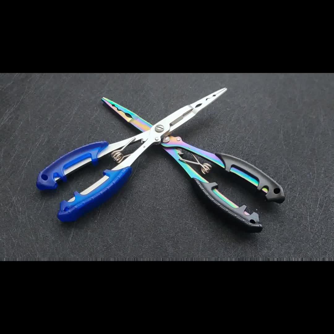 Pince de pêche résistante à l'eau salée avec dégorgeoir à anneaux brisés, dragonne et étui - Accessoires de pêche indispensables pour une gestion facile du matériel