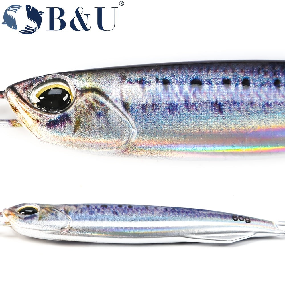 Ultimativer Jig-Löffel aus Metallguss – Hochrealistischer, 3D-gedruckter Salzwasser-Angelköder mit verbesserter Haltbarkeit, Gewichtsoptionen von 30 g/40 g/60 g und Kunstköderzubehör für höhere Fangquoten