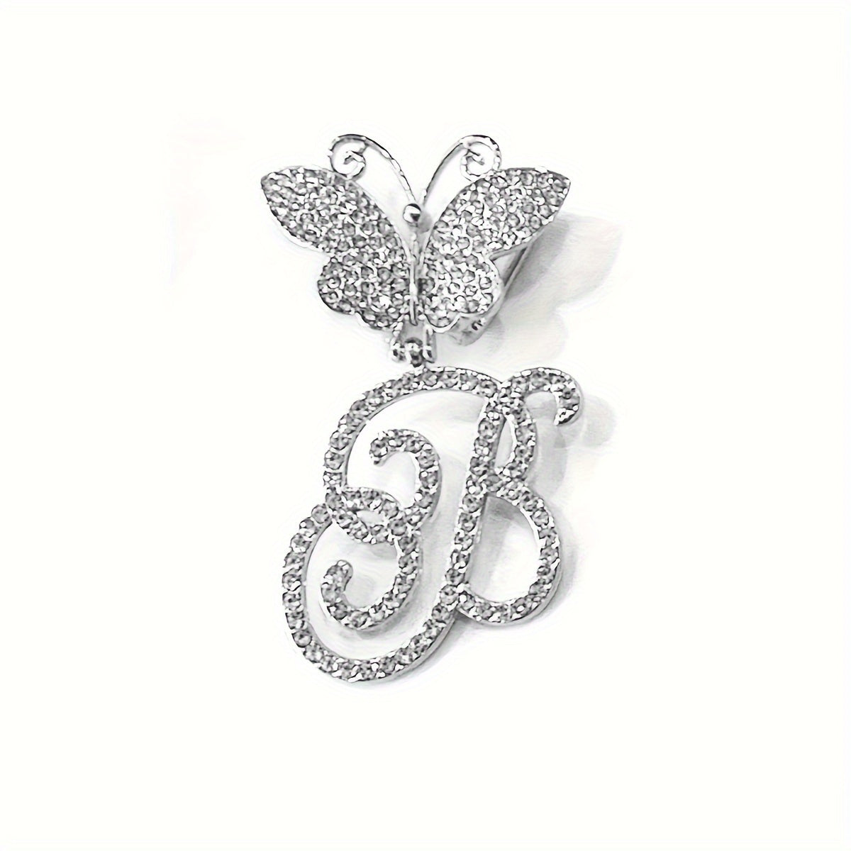 Trendy Shiny Butterfly Cursive Letter Cuban Chain Anklet For Women A-Z Letters Anklets Punk Hip Hop Style Sparkling Barefoot Jewelry