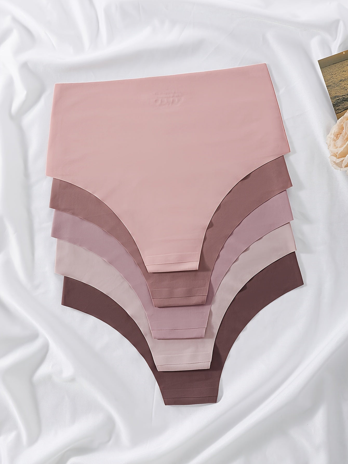 5er-Pack nahtlose Slips mit hohem Bund in verschiedenen Farben, Damenunterwäsche &amp; Dessous