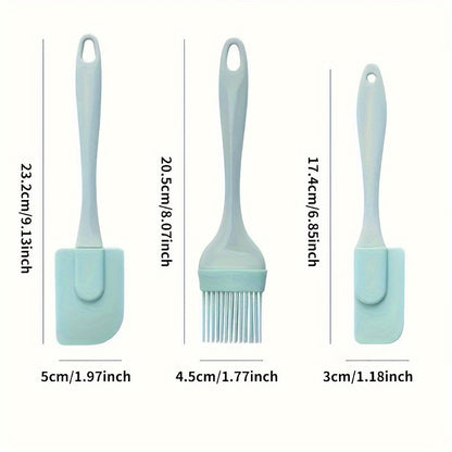 3-Piece Silicone Bakeware Set - Non-Stick Baking Utensils Including Spatula & Pastry Brush - Ideal for Christmas, Halloween, Easter, Hanukkah