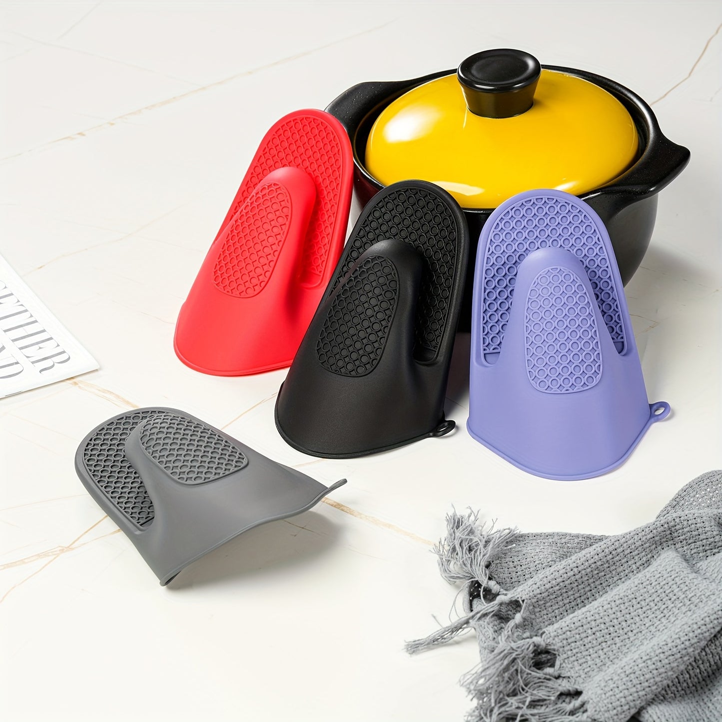 2pcs Silicone Cooking Gloves, Grilling Gloves, Heat Resistant Gloves BBQ Kitchen Silicone Oven Mitts, Silicone Smoker Oven Gloves for Barbecue, Cooking, Baking