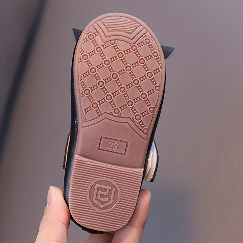 Chaussures plates Mary Jane pour filles, semelle souple antidérapante, décorées d'un nœud, style princesse