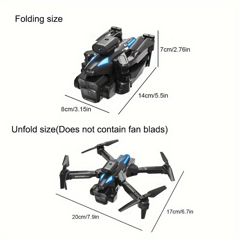 2024 Upgraded Drone with Triple Camera - Foldable, WiFi, Optical Flow Positioning, 360° Stunt Tumbling, One-Click Take-Off/Landing, Beginner-Friendly, Outdoor Fun Gift Toy