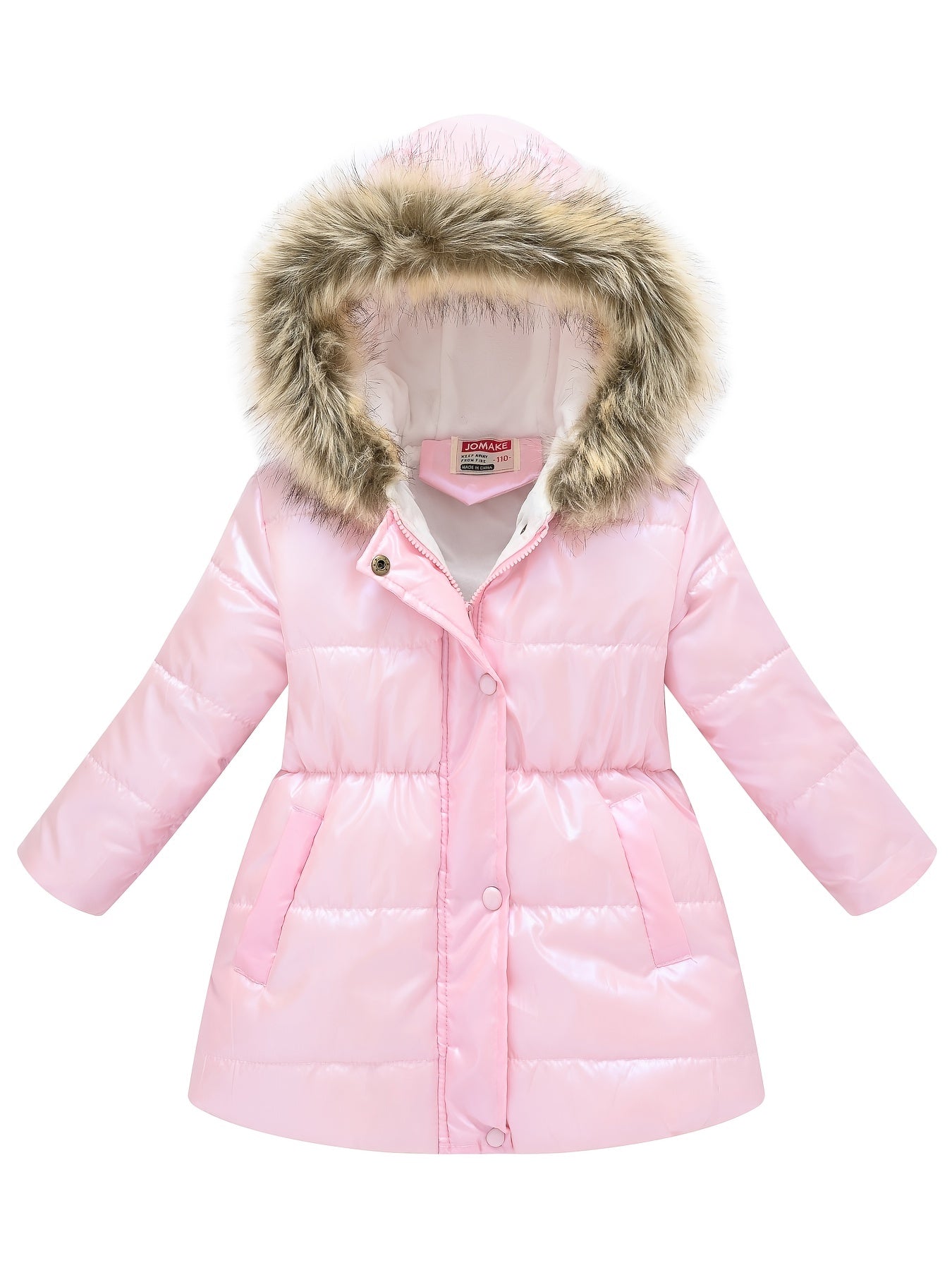 Winterjacke für Kinder im neuen Stil: Dicke, glänzende Kapuzenjacke für Jungen und Mädchen, mittellang