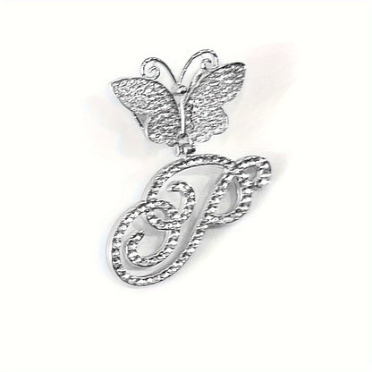Trendy Shiny Butterfly Cursive Letter Cuban Chain Anklet For Women A-Z Letters Anklets Punk Hip Hop Style Sparkling Barefoot Jewelry