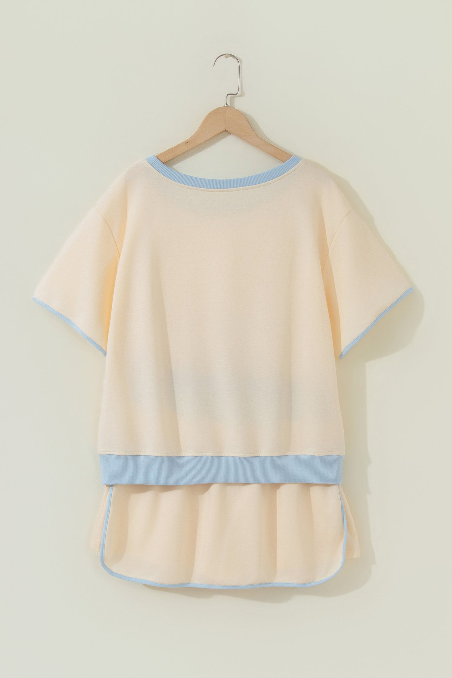 Moonlight Jade Colorblock Edge Drop Shoulder T Shirt and Skort 2Pcs Set