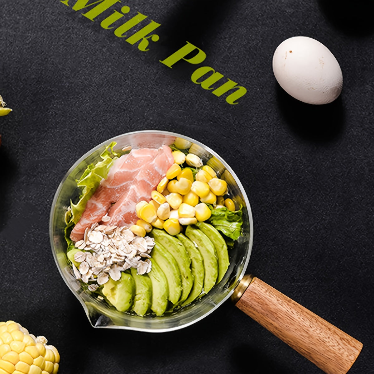 [Clear Glass Saucepan] 1pc High Borosilicate Glass Single Handle Clear Pot - Non-stick Stove Top Saucepan - Milk Butter Heating Instant Noodle Cookware