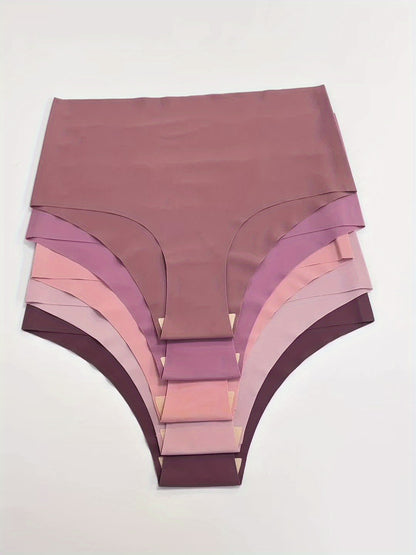 5er-Pack nahtlose Slips mit hohem Bund in verschiedenen Farben, Damenunterwäsche &amp; Dessous