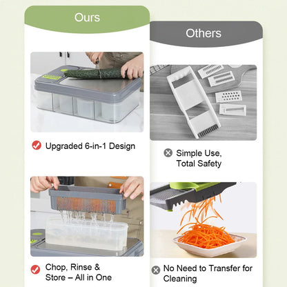 Multi-function Vegetable Chopper Slicing Shredding And Dicing Cutter Set with Container Chopping Board Food Slicer Kitchen Tools