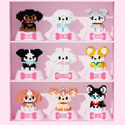 Pet Cat And Dog Animal Dolls Children's Educational Building Block Toys Suitable For Children's Birthday Gifts