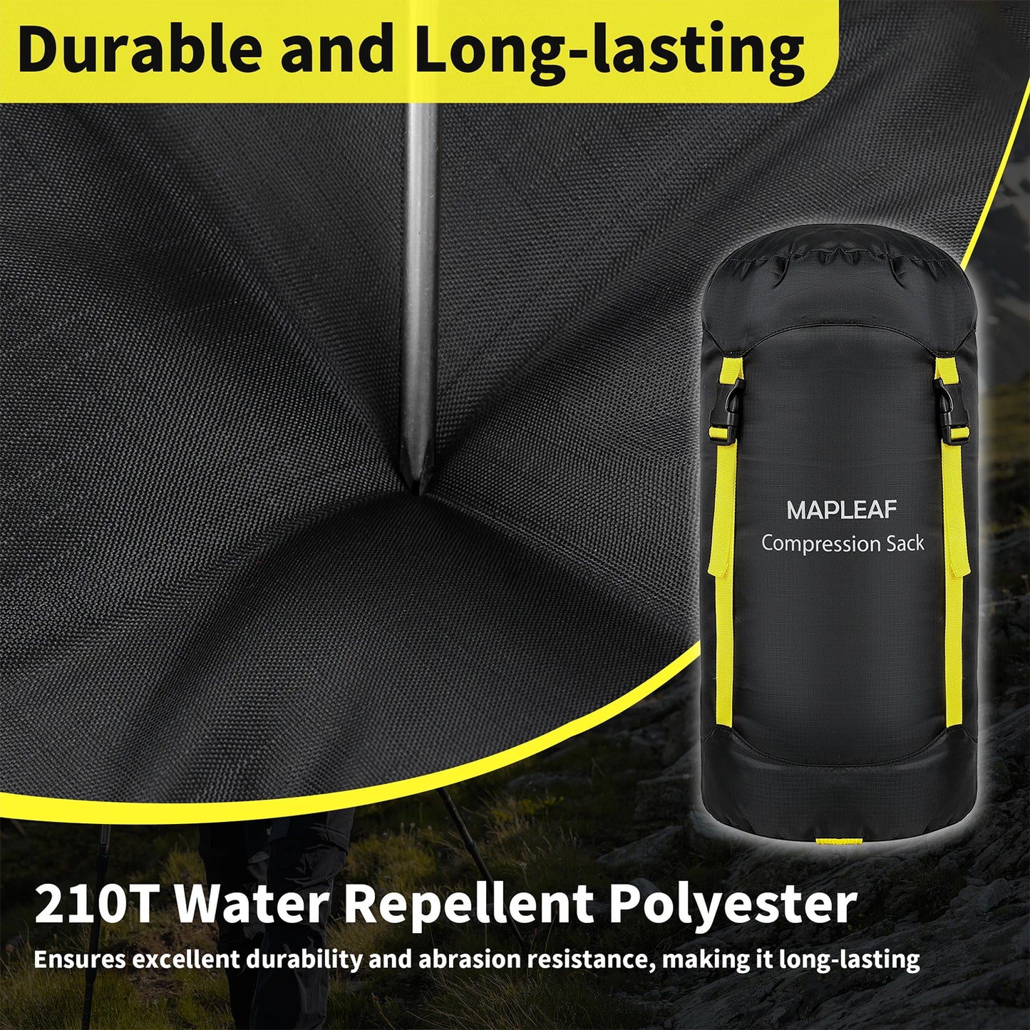 MAPLEAF Sleeping Bag Compression Sack Water Resistant Storage Bag Compression Bags Outdoor Backpacking Compression Stuff Sack