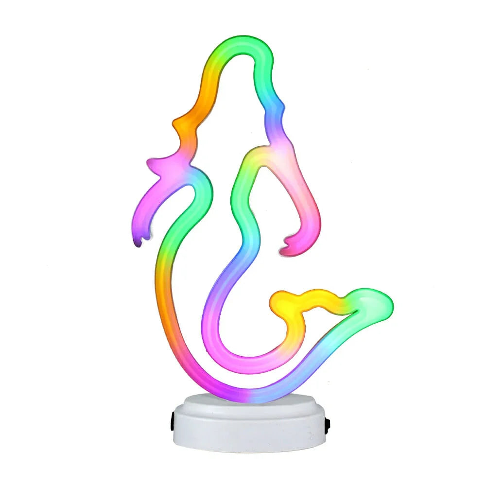 [GD] Multicolor Mermaid Shaped Decorative Lamp 14.5x6x25.5cm / 7232-78c