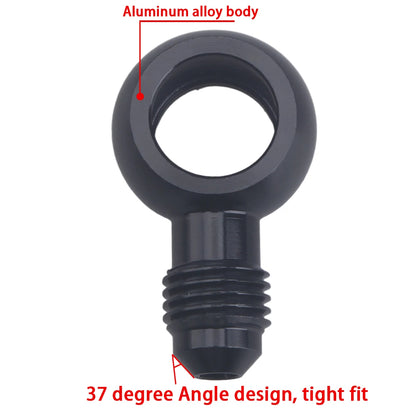 Black Aluminum Banjo Adapter Fitting 10AN Male Flare AN3 AN4 AN6 AN8 AN10 to 12mm 14mm 16mm Banjo Hole for Fuel & Brake Systems