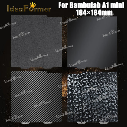For Bambu Lab A1 Mini Build Plate Double Sided texture PEI smooth PEO PET Bed Spring Steel Sheet 184x184mm For Bambulab A1 Mini.