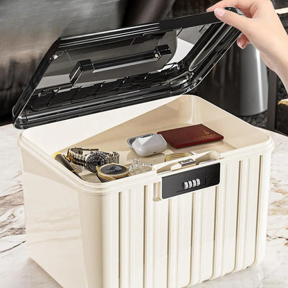 Lockable Storage Bin Garage Multi-Layer Organizer Box With Combination Lock Dustproof For Office Home Password Lock Storage Box