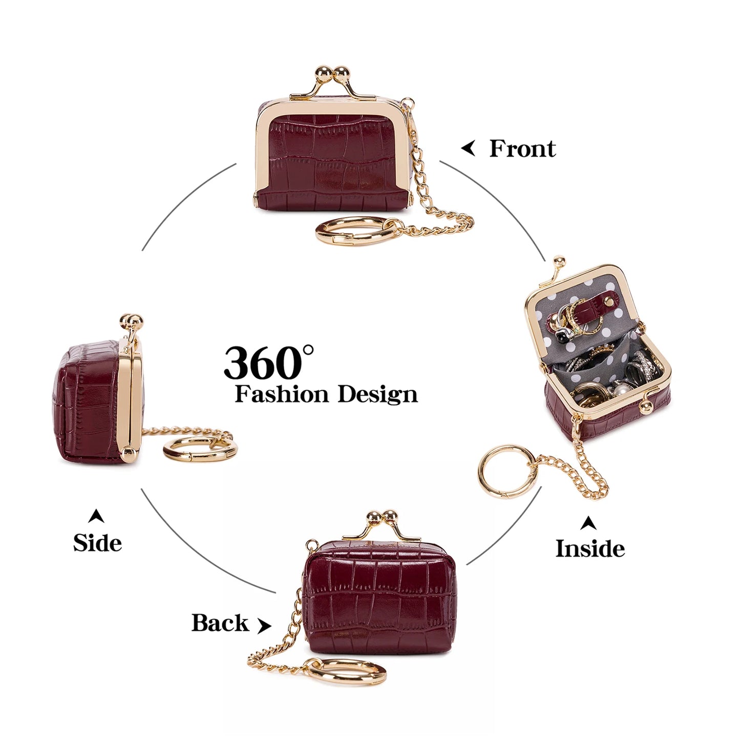 Luxury Mini Jewelry Storage Bag HighQuality Crocodile Pattern Jewelry Box Portable Earrings Rings Small Items Storage Coin Purse