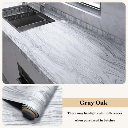 Wood Grain Cabinet Self-adhesive Wall Stickers Flame Retardant Waterproof Renovation Kitchen Anti-smoke Protective Film