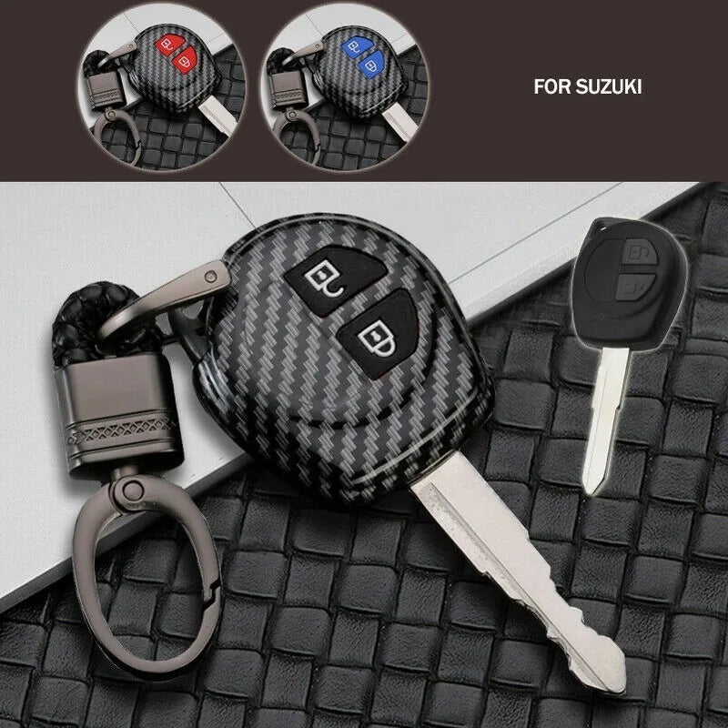 ABS Carbon 2 Button Car Remote Key Cover Case For Suzuki Swift Ignis Vitara Liana Ciaz Baleno Car Key Fob Case Cover Shell