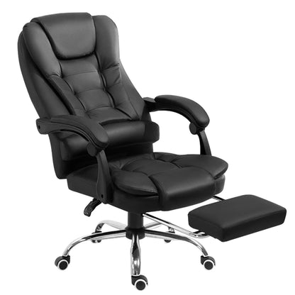 High-end Gaming Chair, Ergonomic, Height-adjustable, Flat, Foot-rest Chair (Black)