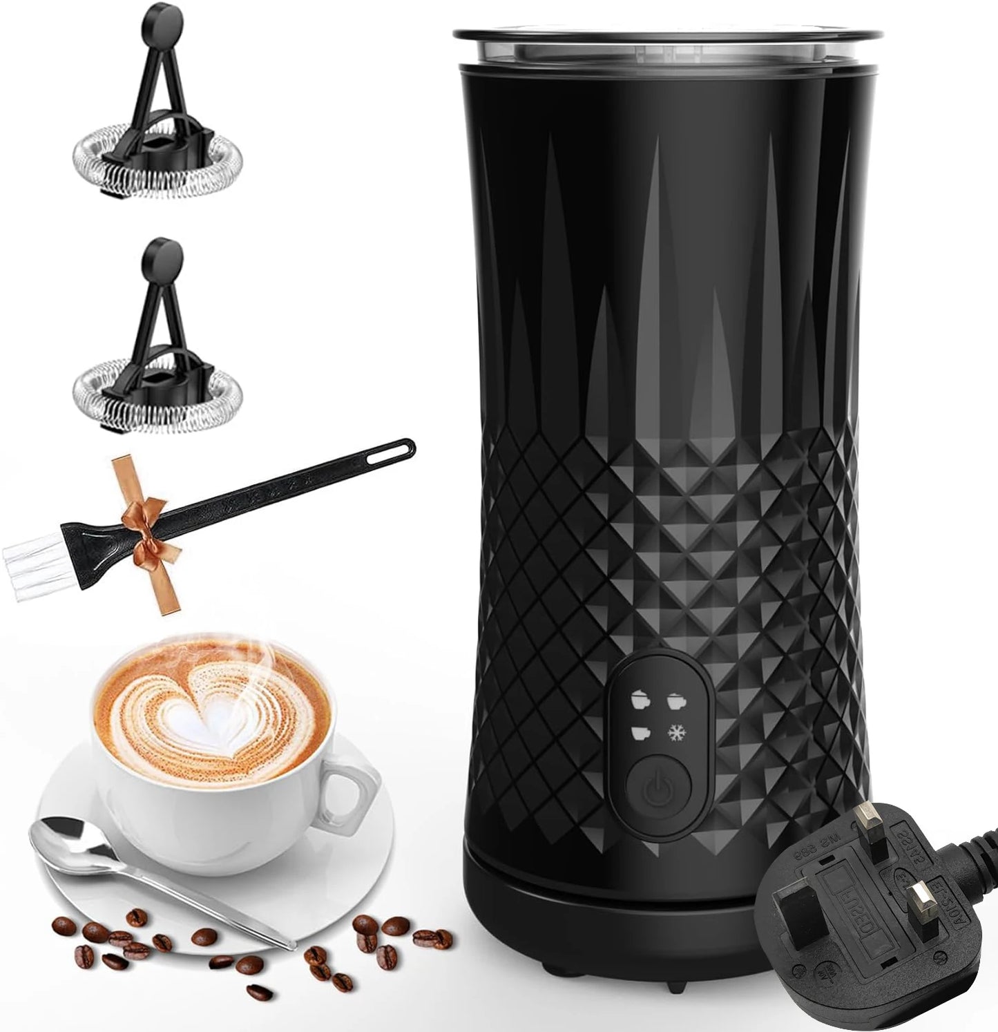 4 in 1 Electric Milk Frother And Steamer  240ml Electric Hot And Cold Milk Frother For Coffee Cappuccino Automatic Milk Frother
