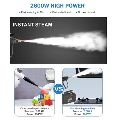 220VCommercial Household 3000W Steam Cleaner Adjusted Function Air Conditioning Kitchen Hood Car Steaming Cleaner Alkaline Clean